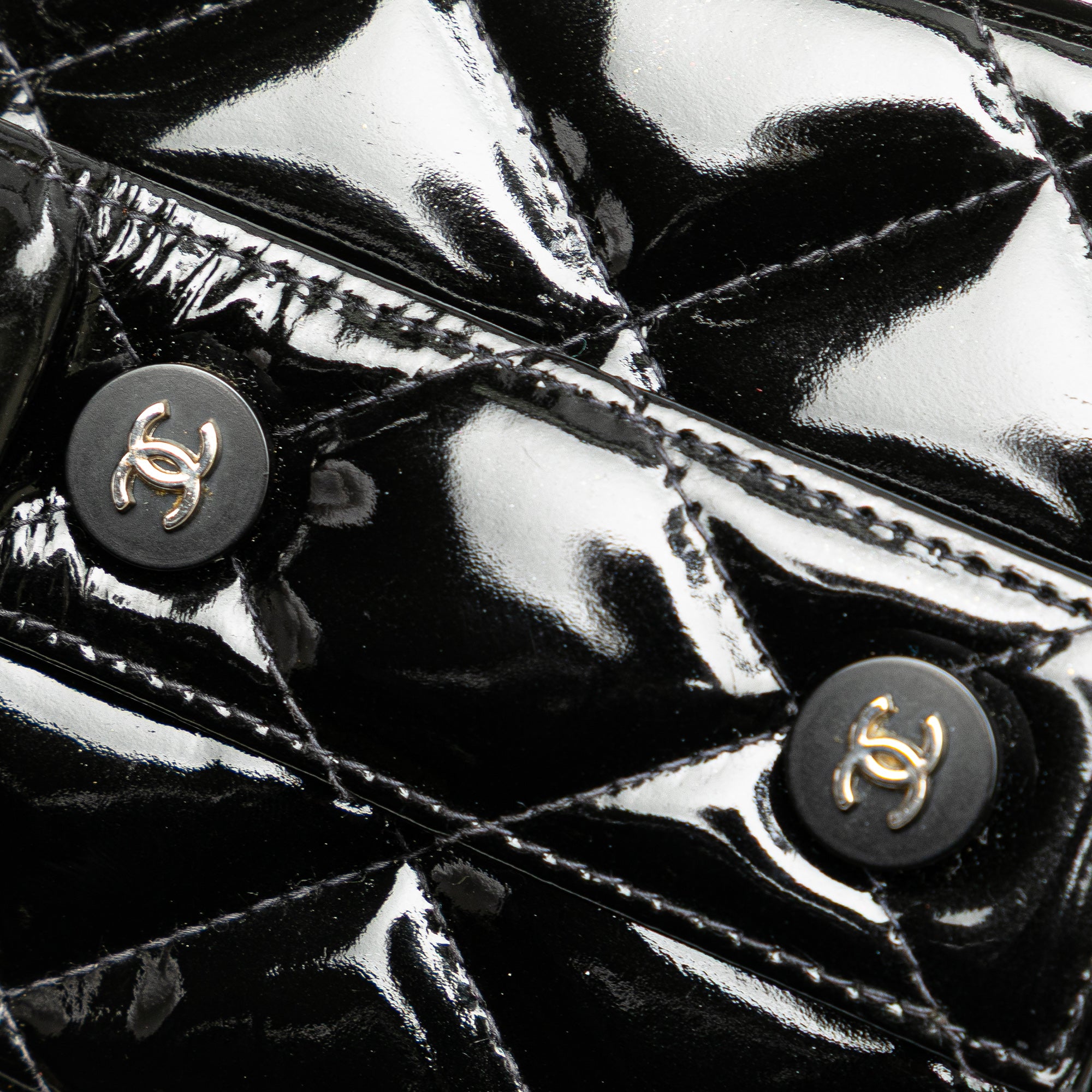 Quilted Patent Leather Box Handbag