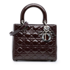 Medium Patent Cannage Lady Dior