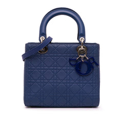 Medium Ultra Matte Calfskin Embossed Cannage Lady Dior
