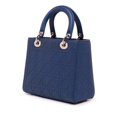Medium Ultra Matte Calfskin Embossed Cannage Lady Dior