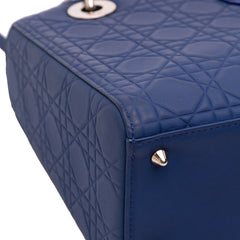 Medium Ultra Matte Calfskin Embossed Cannage Lady Dior