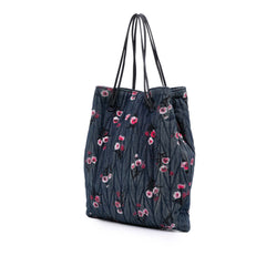 Matelasse Embroidered Denim Shoulder Bag