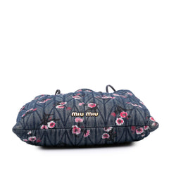 Matelasse Embroidered Denim Shoulder Bag