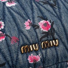 Matelasse Embroidered Denim Shoulder Bag