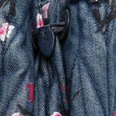 Matelasse Embroidered Denim Shoulder Bag