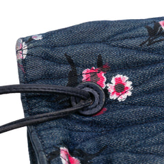 Matelasse Embroidered Denim Shoulder Bag