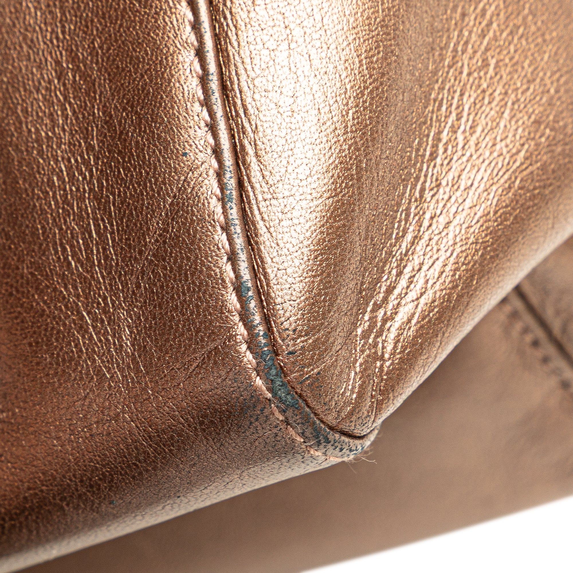 Metallic Leather Anagram Handbag