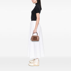 Metallic Leather Anagram Handbag