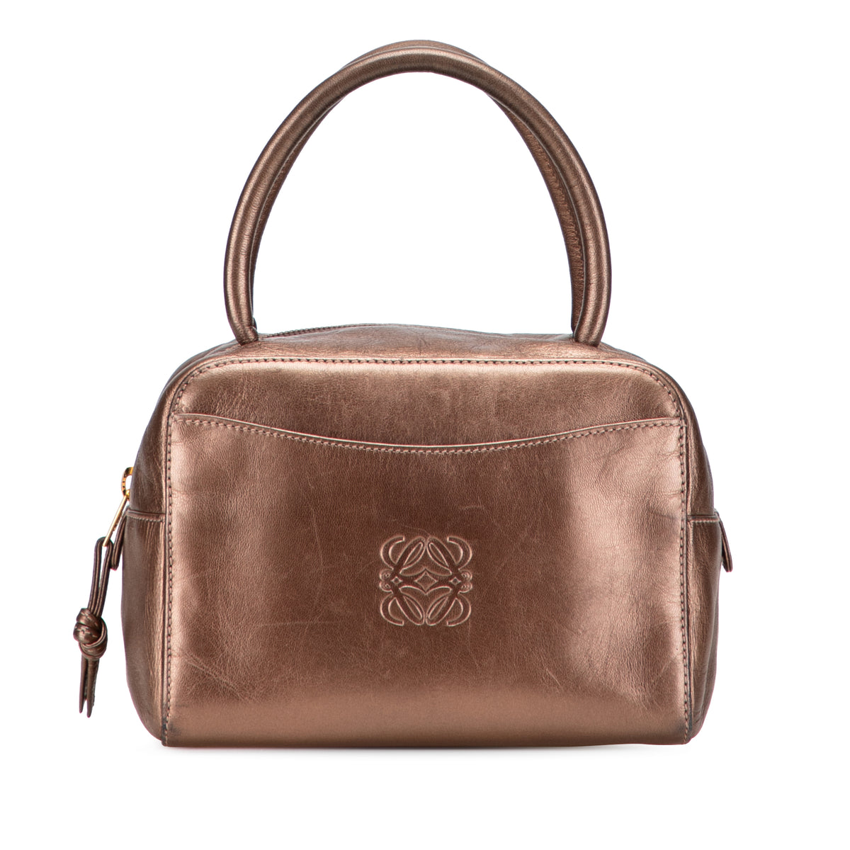 Metallic Leather Anagram Handbag