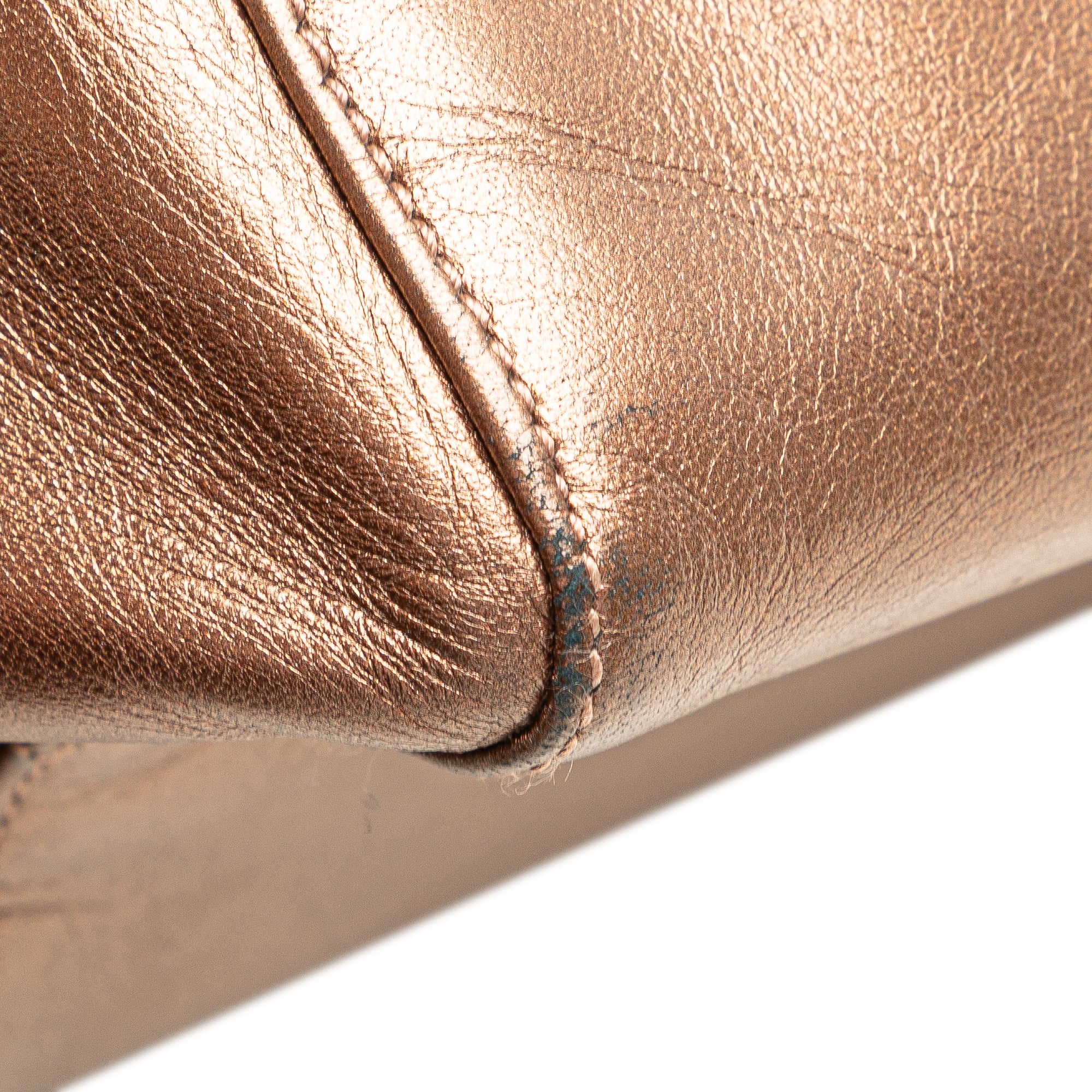 Metallic Leather Anagram Handbag