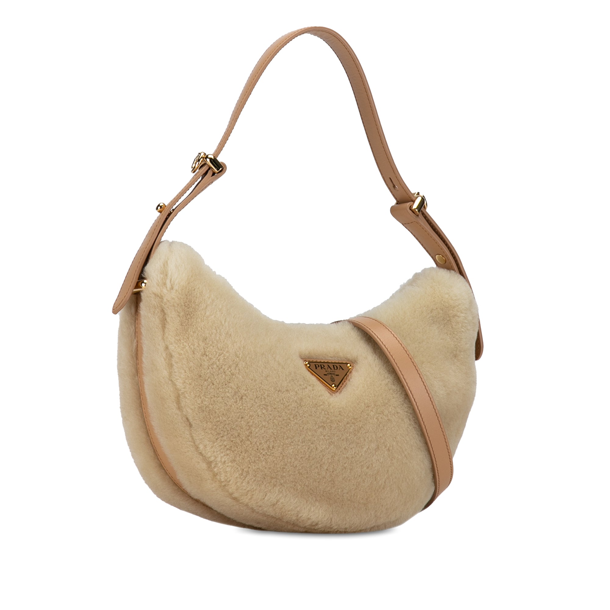 Shearling and Leather Arqué Satchel_1