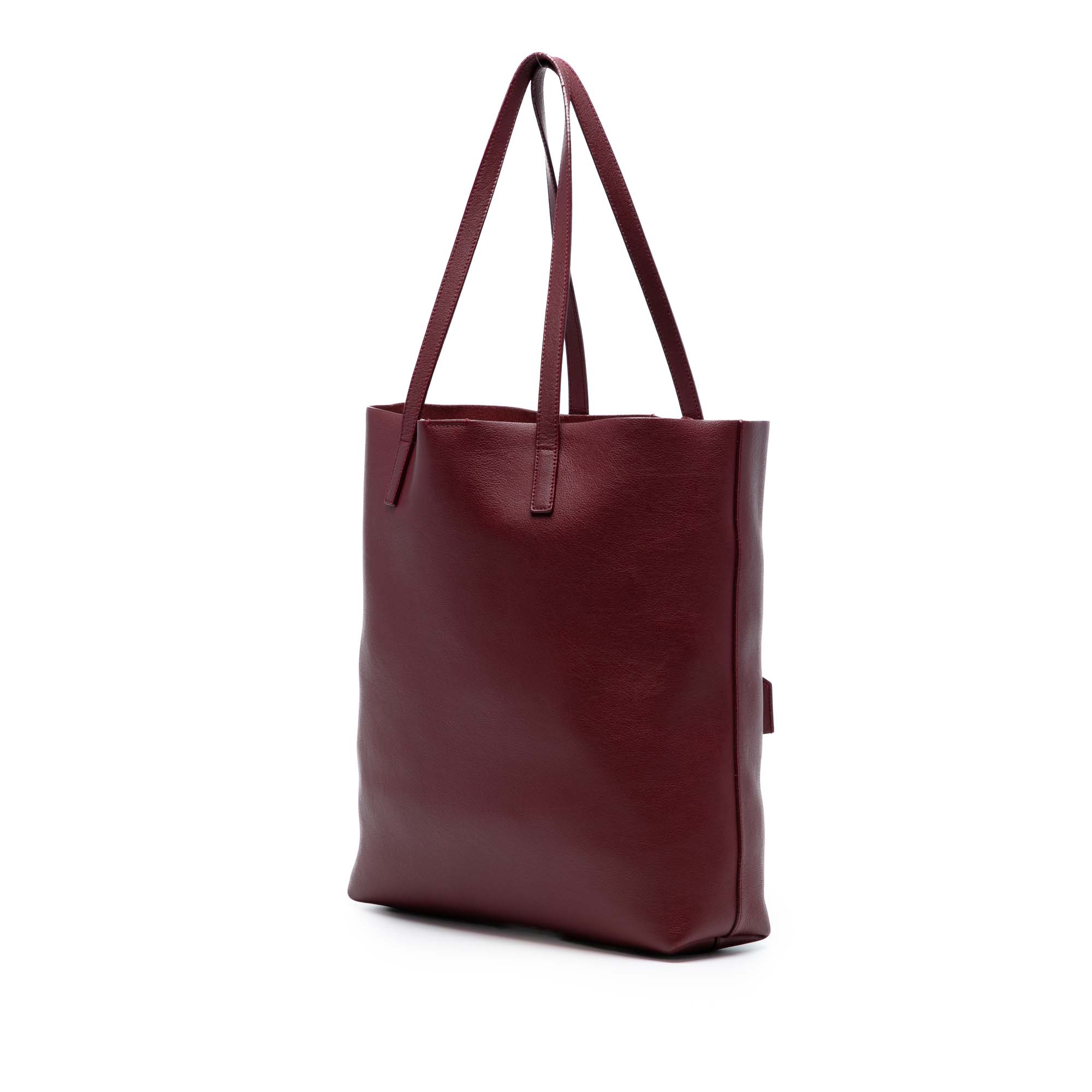 Leather North South Shopper Tote