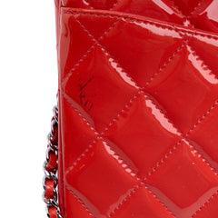 CC Quilted Patent Clutch with Chain