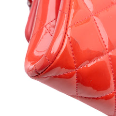 CC Quilted Patent Clutch with Chain