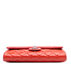 CC Quilted Patent Clutch with Chain