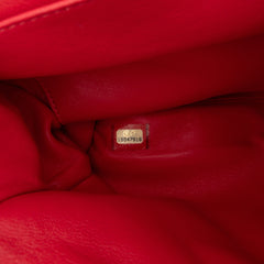 CC Quilted Patent Clutch with Chain