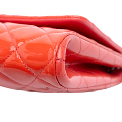 CC Quilted Patent Clutch with Chain