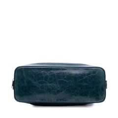 Crinkled Patent Macadam Shoulder Bag
