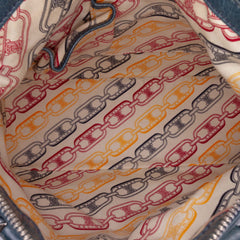 Crinkled Patent Macadam Shoulder Bag