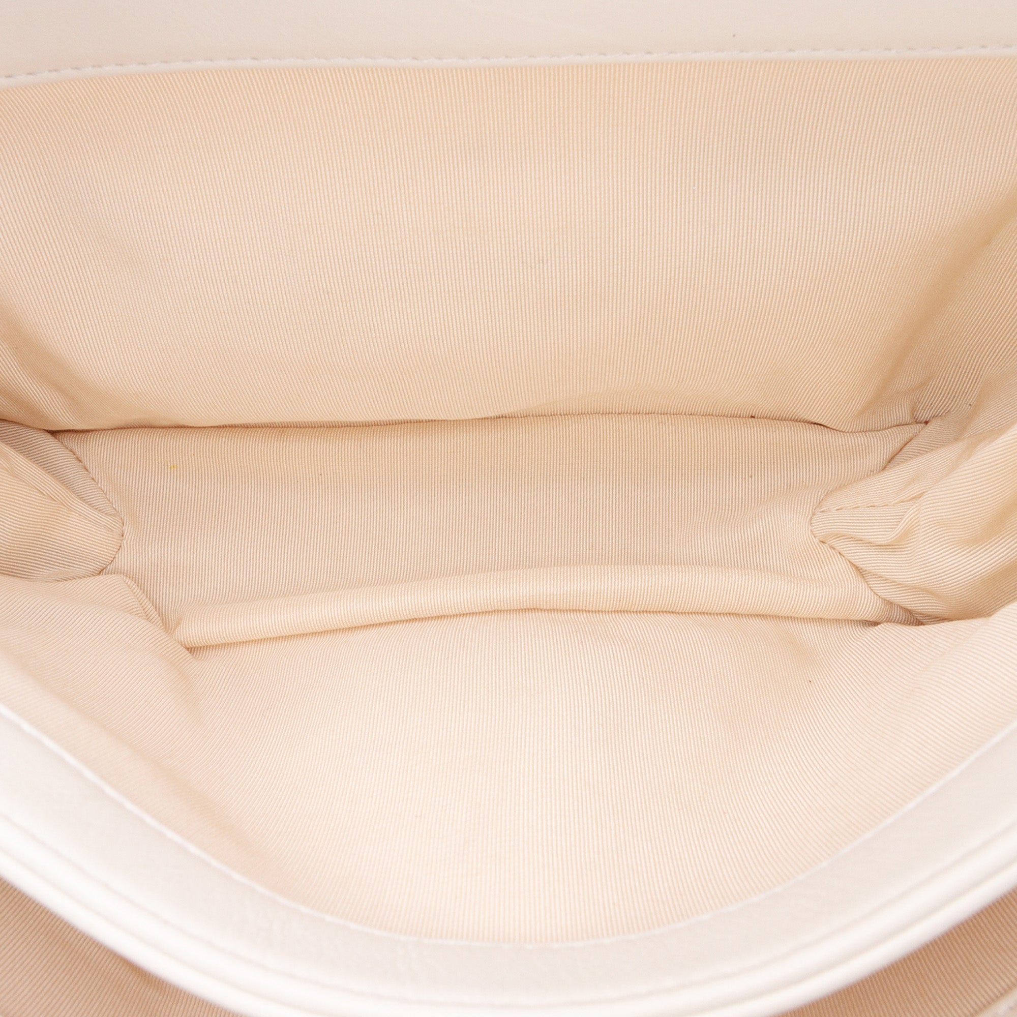 Quilted Calfskin Pearl CC Accordion Flap