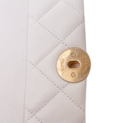 Quilted Calfskin Pearl CC Accordion Flap