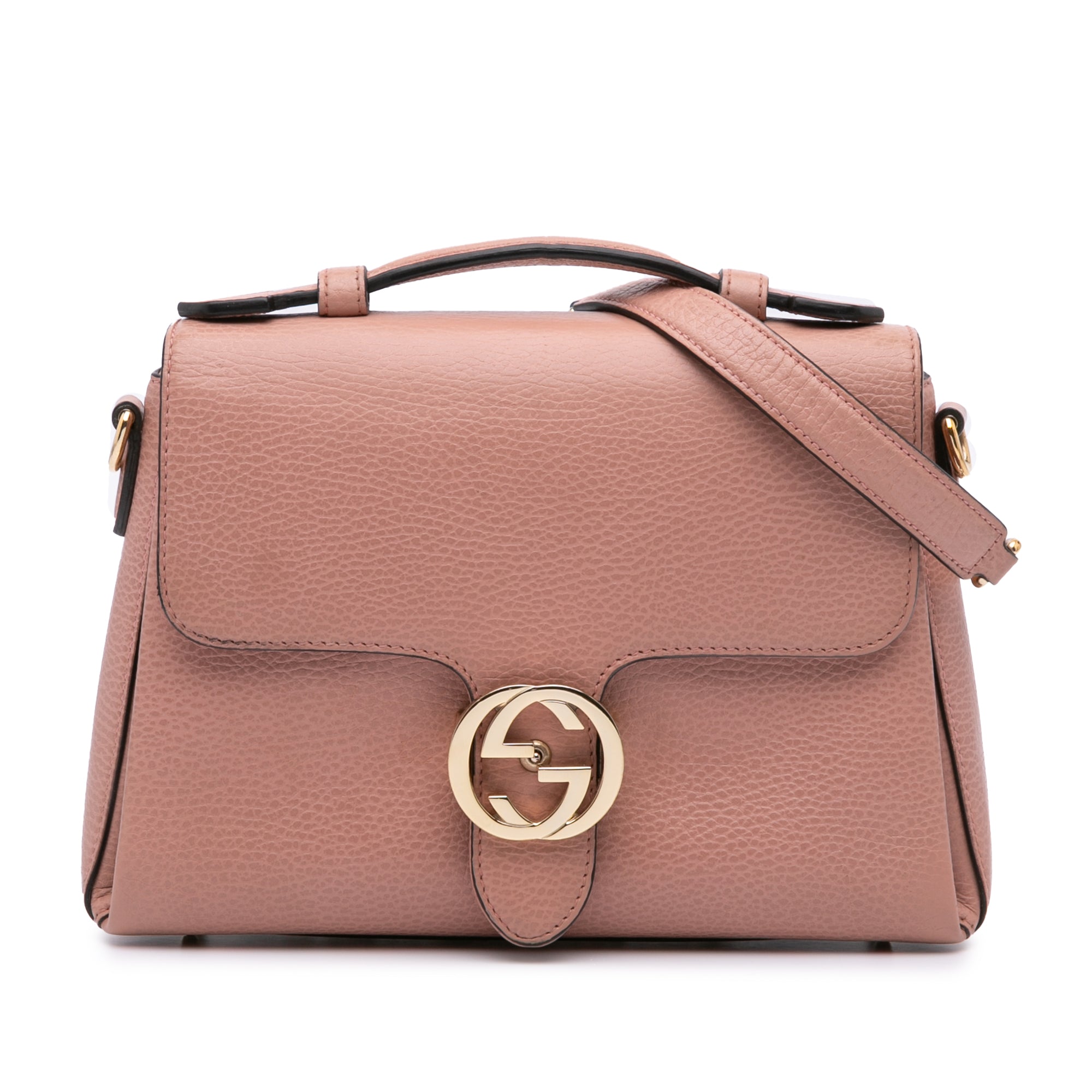 Small Dollar Calfskin Interlocking G Satchel