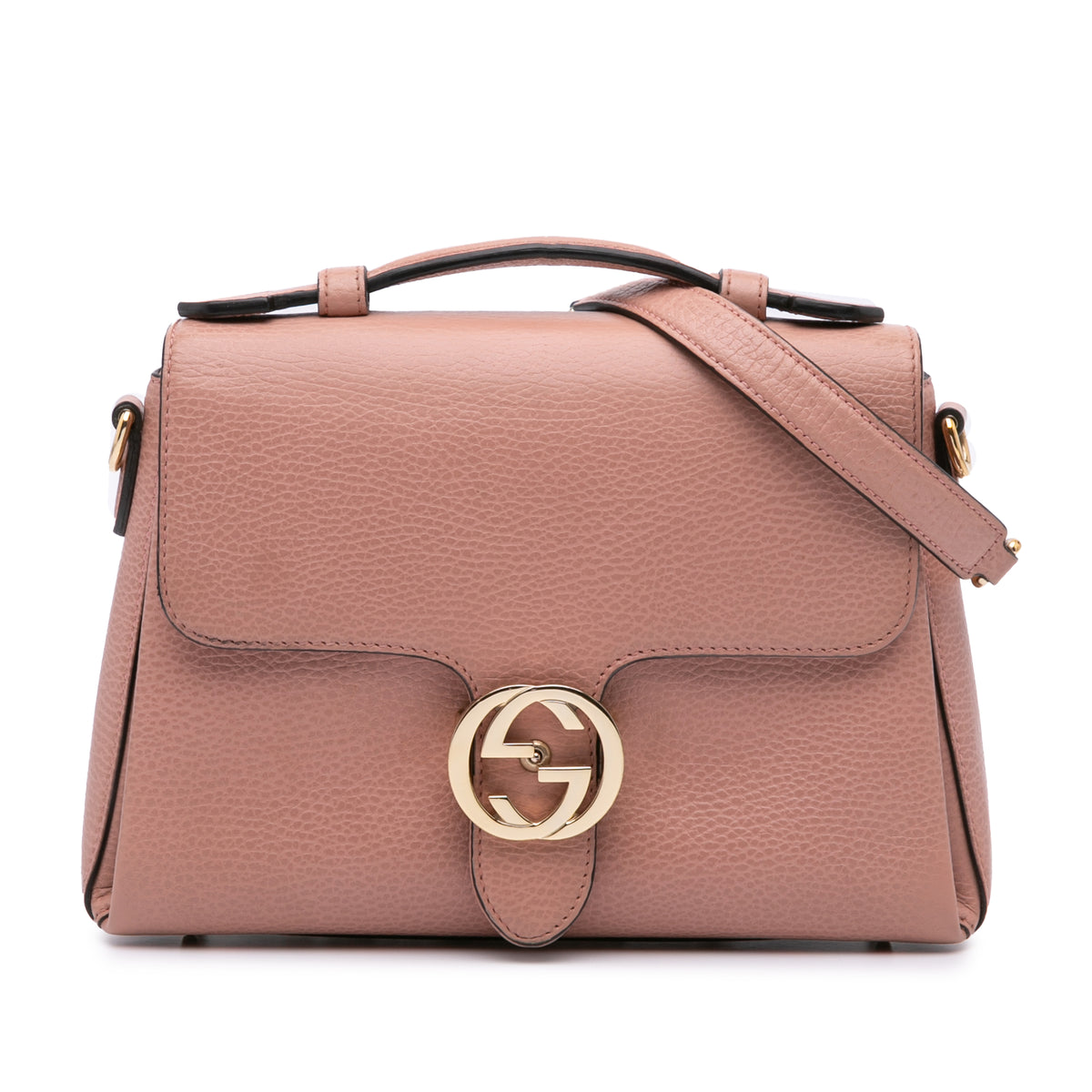 Small Dollar Calfskin Interlocking G Satchel