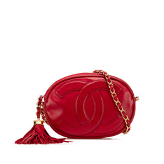 CC Lambskin Tassel Oval Camera Bag