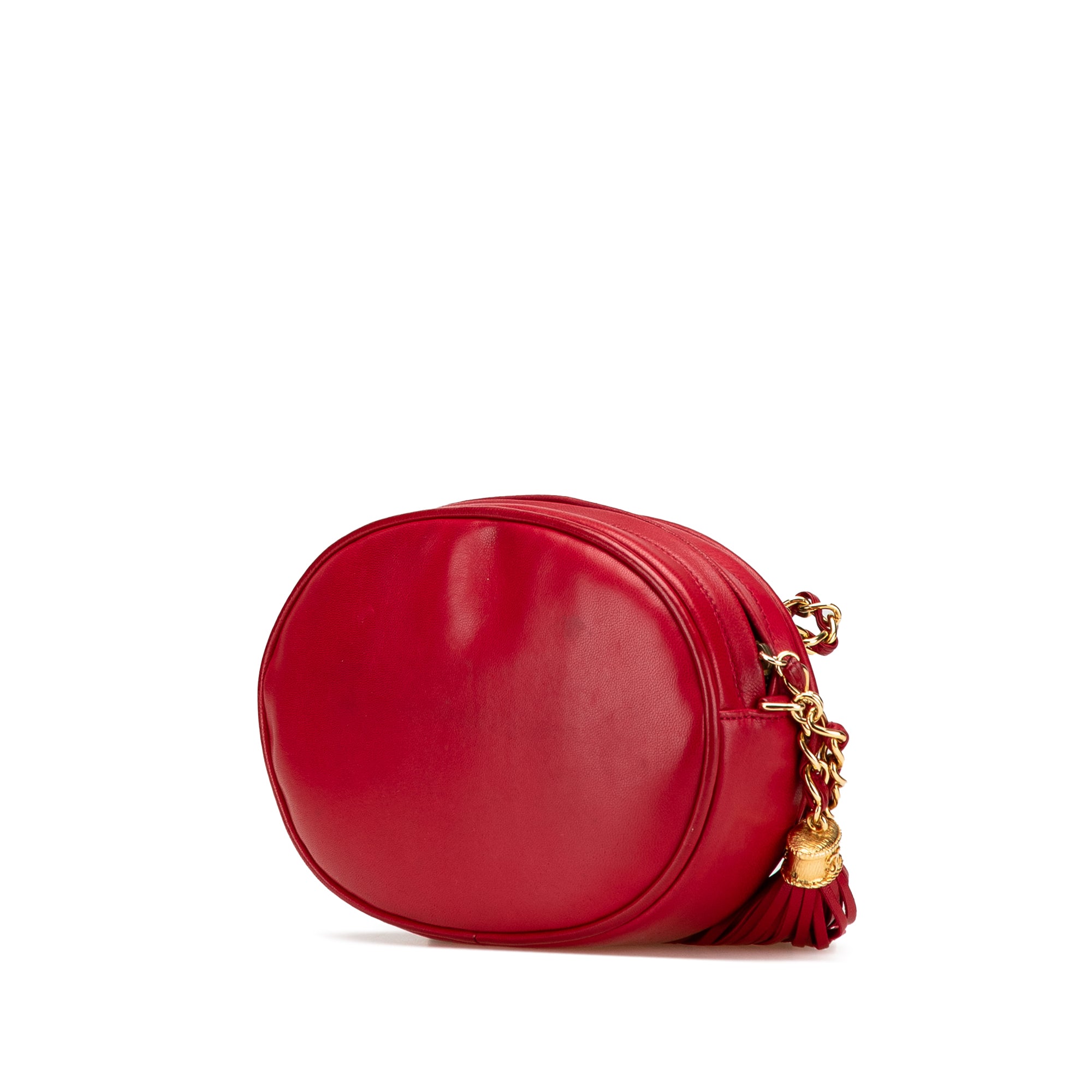 CC Lambskin Tassel Oval Camera Bag