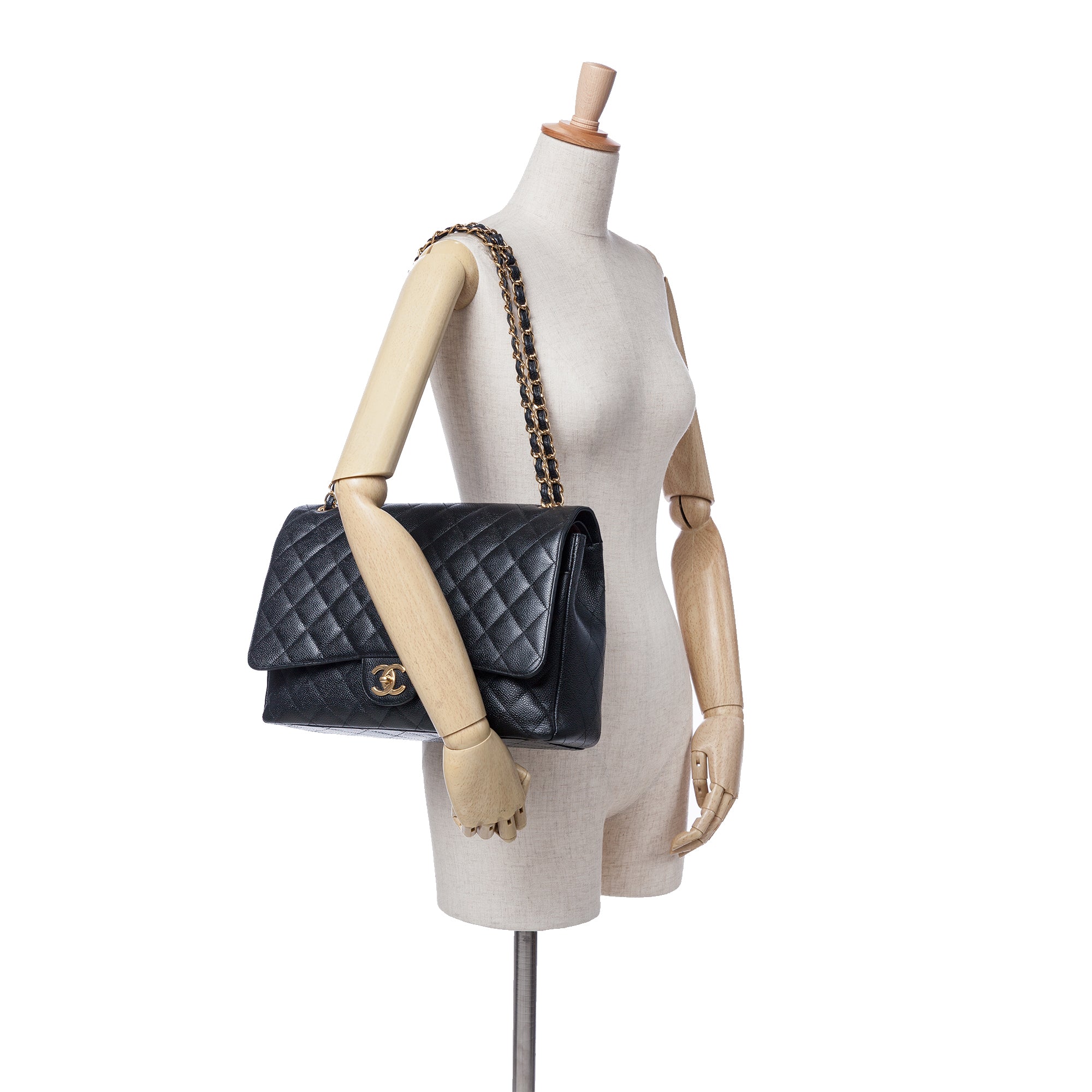 Maxi Classic Caviar Double Flap