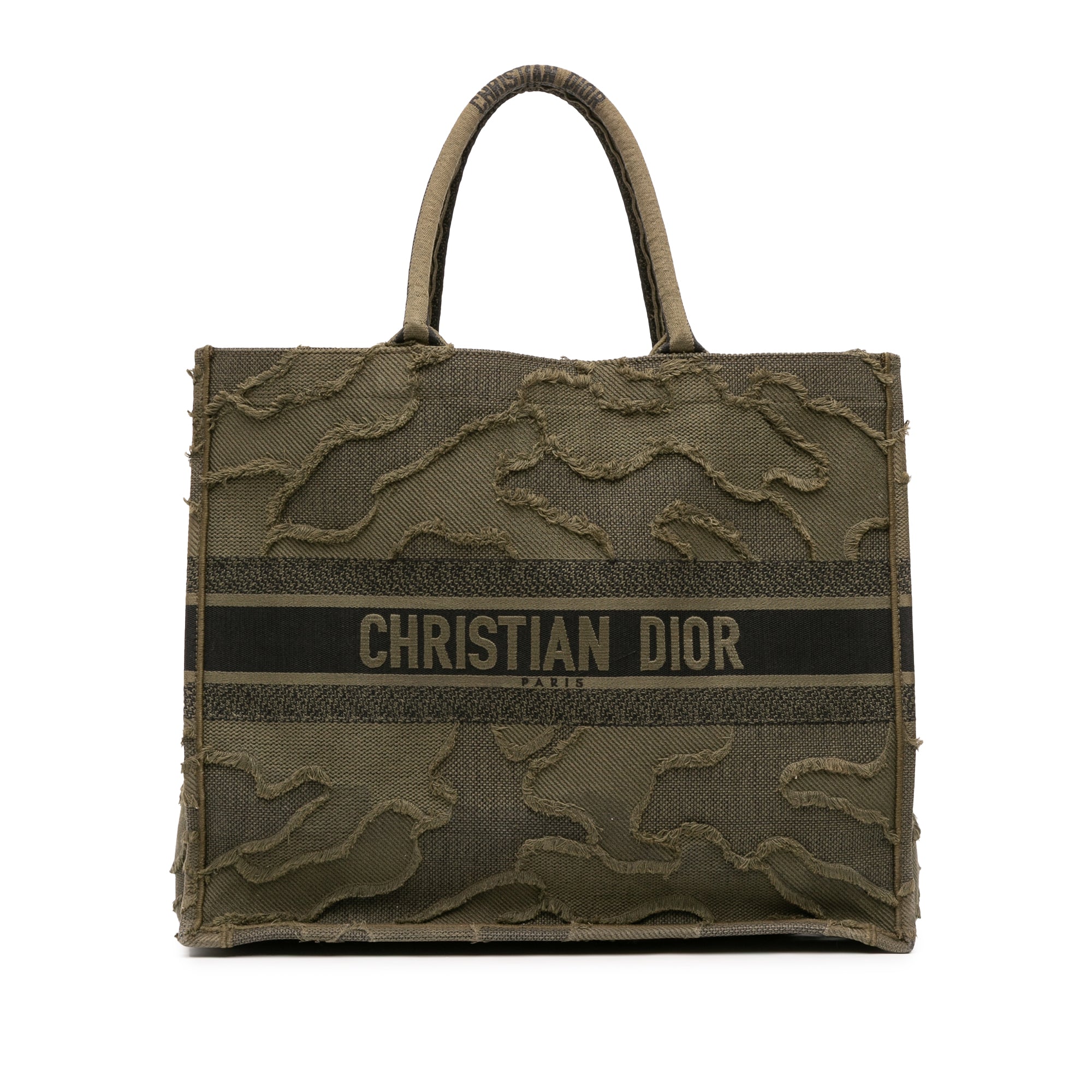Large Embroidered Canvas Camouflage Book Tote