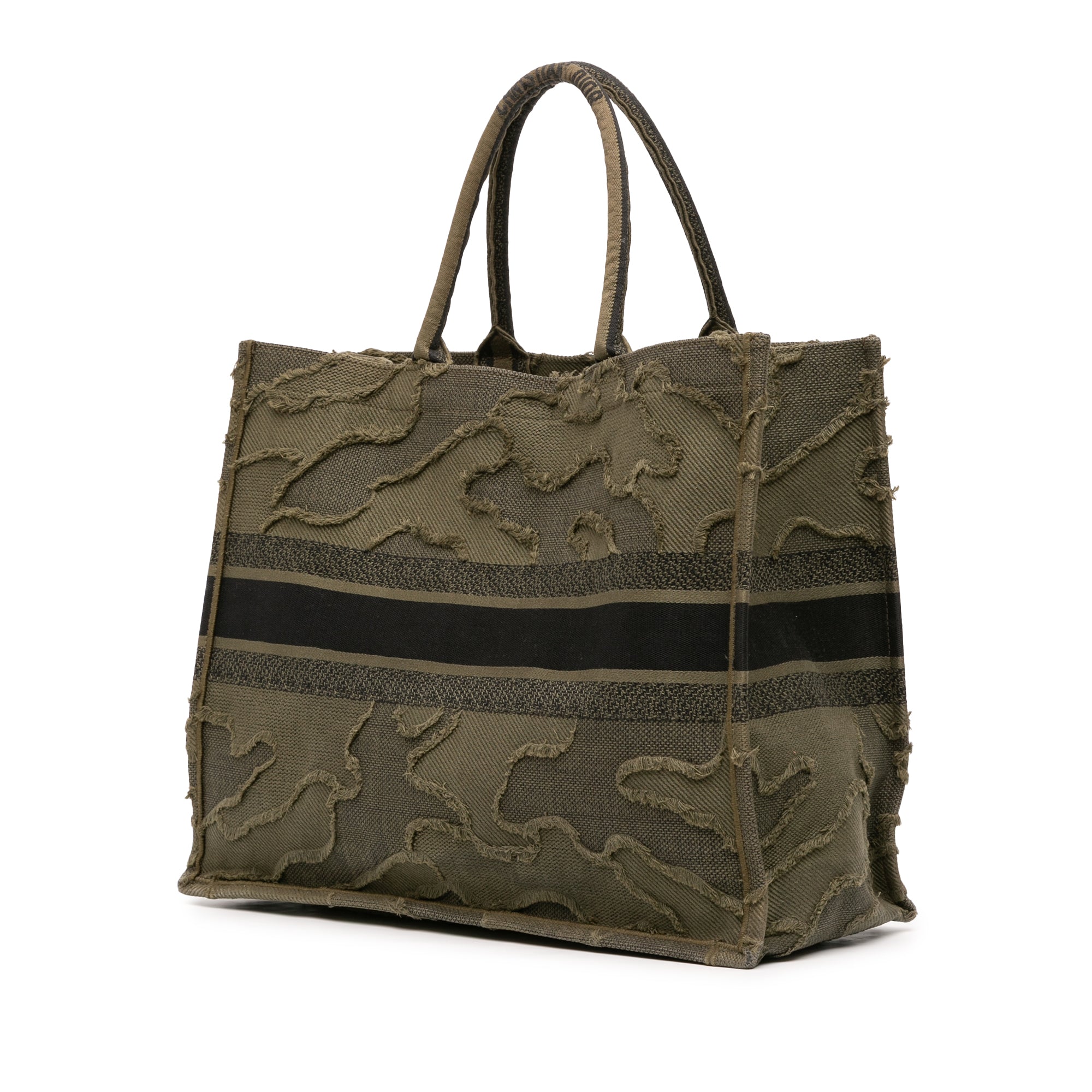 Large Embroidered Canvas Camouflage Book Tote