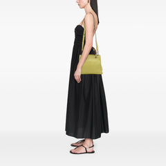 Small Calfskin Bamboo Shopper Satchel