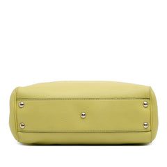 Small Calfskin Bamboo Shopper Satchel