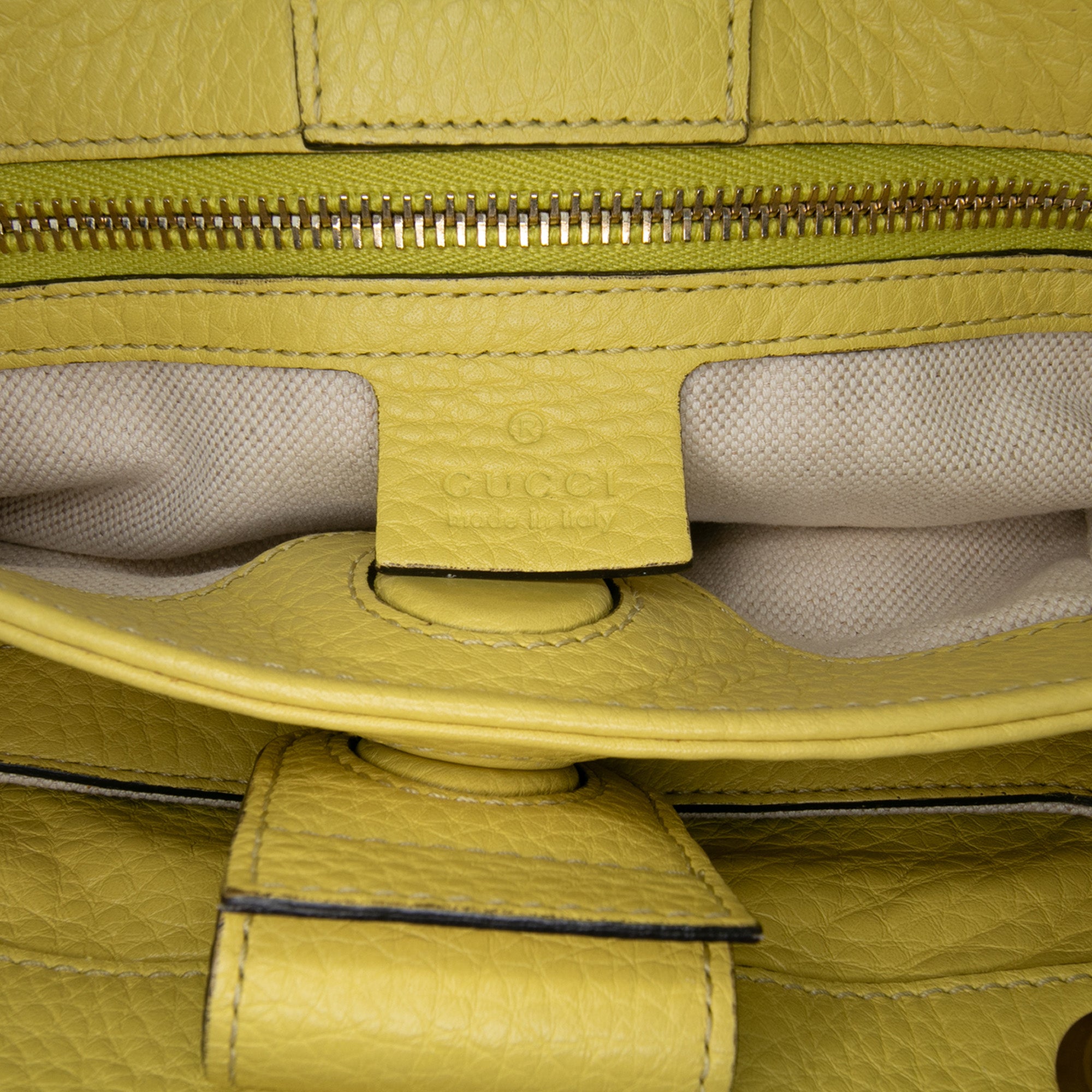 Small Calfskin Bamboo Shopper Satchel