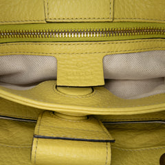 Small Calfskin Bamboo Shopper Satchel