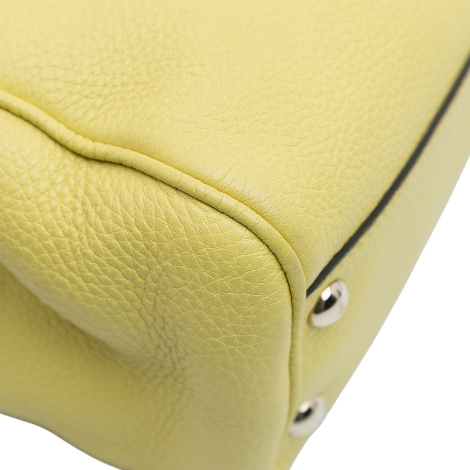 Small Calfskin Bamboo Shopper Satchel