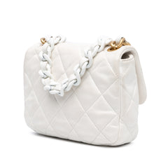 Mini Quilted Lambskin Lacquered Chain Flap