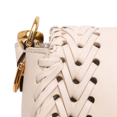 Woven Calfskin Vitello King Ceylon Baguette Satchel