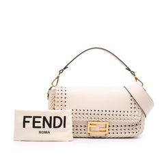 Woven Calfskin Vitello King Ceylon Baguette Satchel