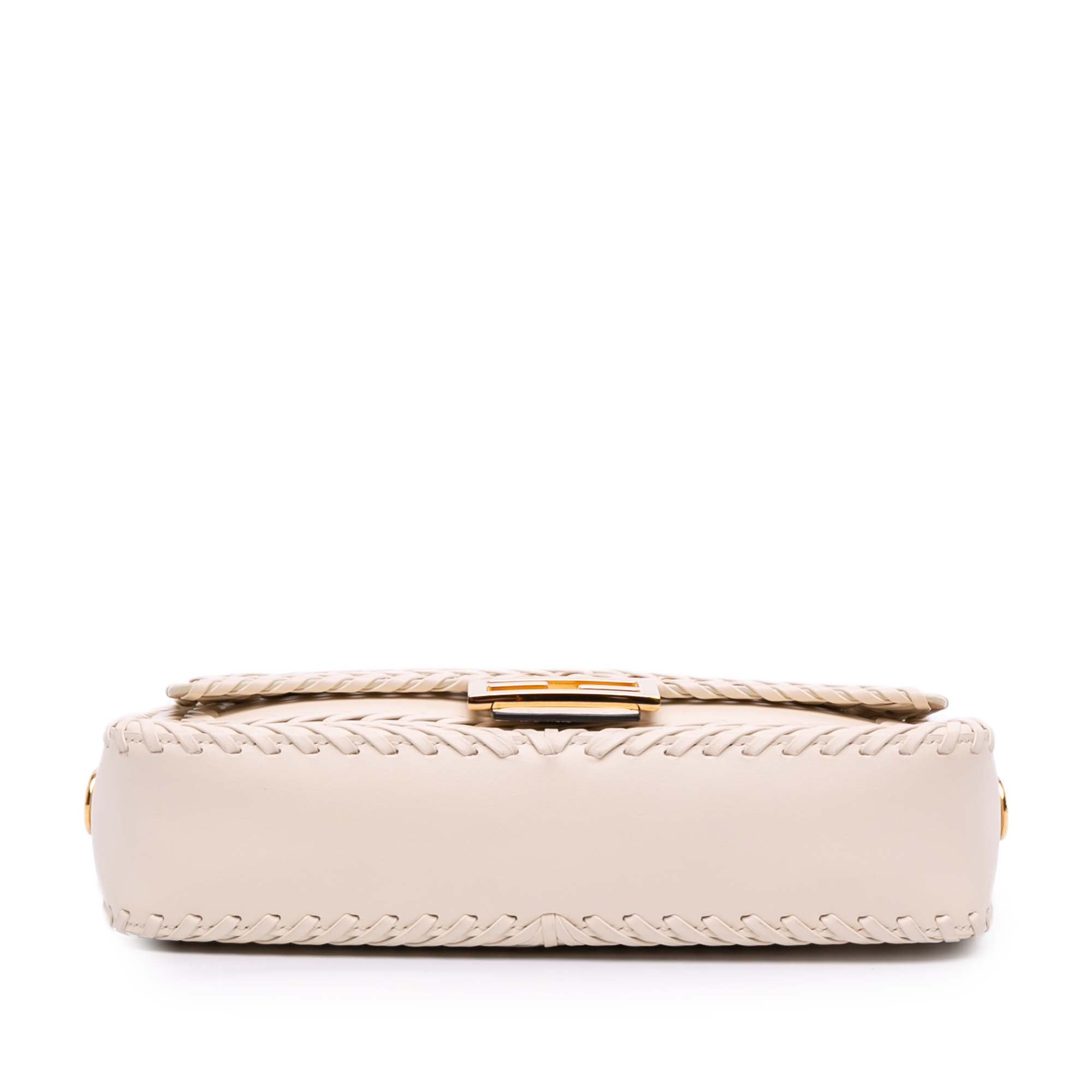 Woven Calfskin Vitello King Ceylon Baguette Satchel