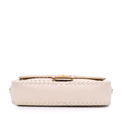 Woven Calfskin Vitello King Ceylon Baguette Satchel