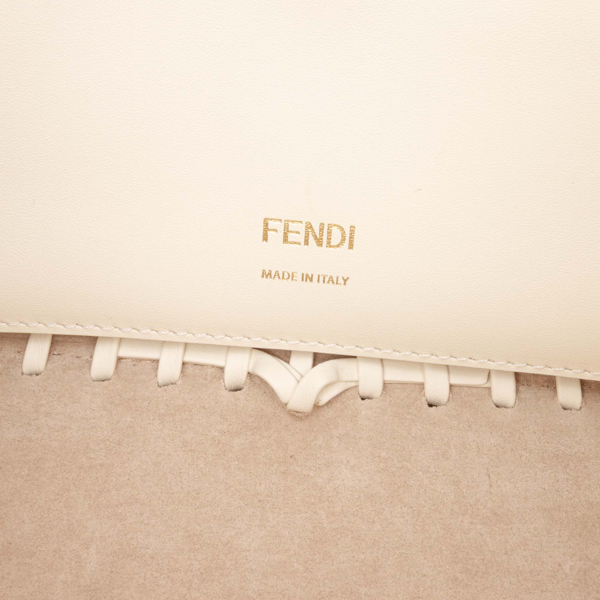Woven Calfskin Vitello King Ceylon Baguette Satchel