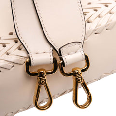 Woven Calfskin Vitello King Ceylon Baguette Satchel