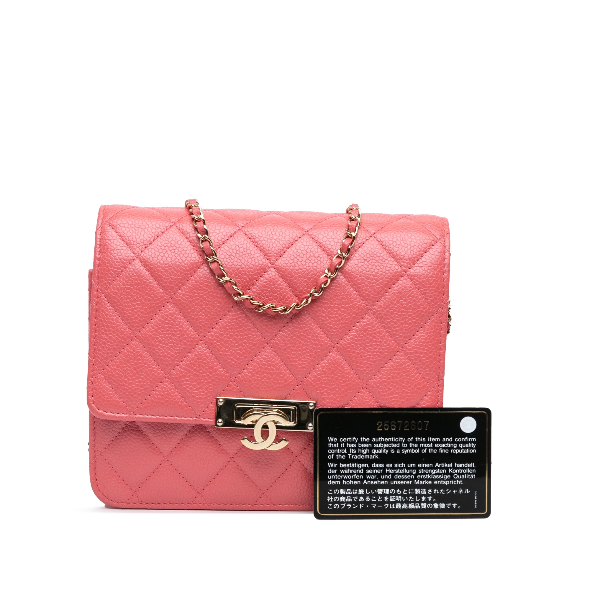 Quilted Caviar Golden Class Wallet On Chain