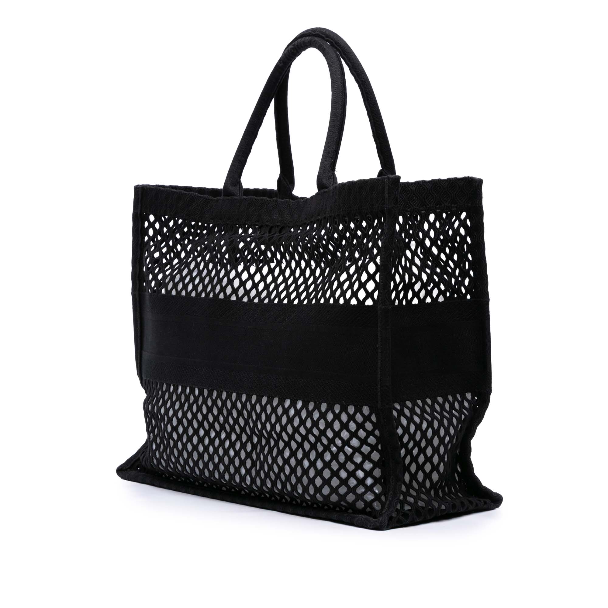 Large Embroidered Mesh Book Tote