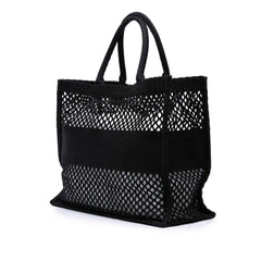 Large Embroidered Mesh Book Tote