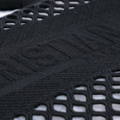 Large Embroidered Mesh Book Tote
