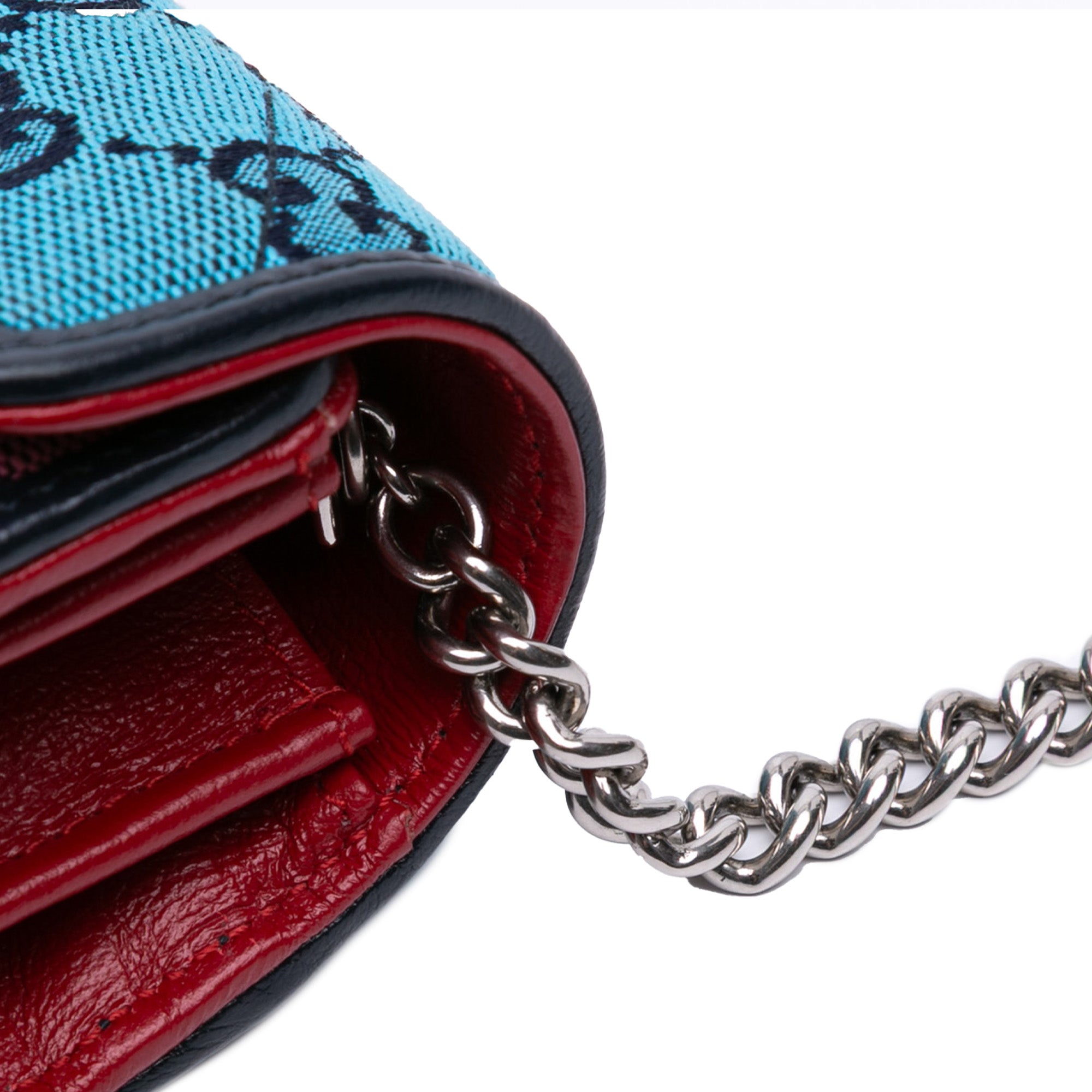GG Marmont Matelasse Diagonal Canvas Chain Wallet