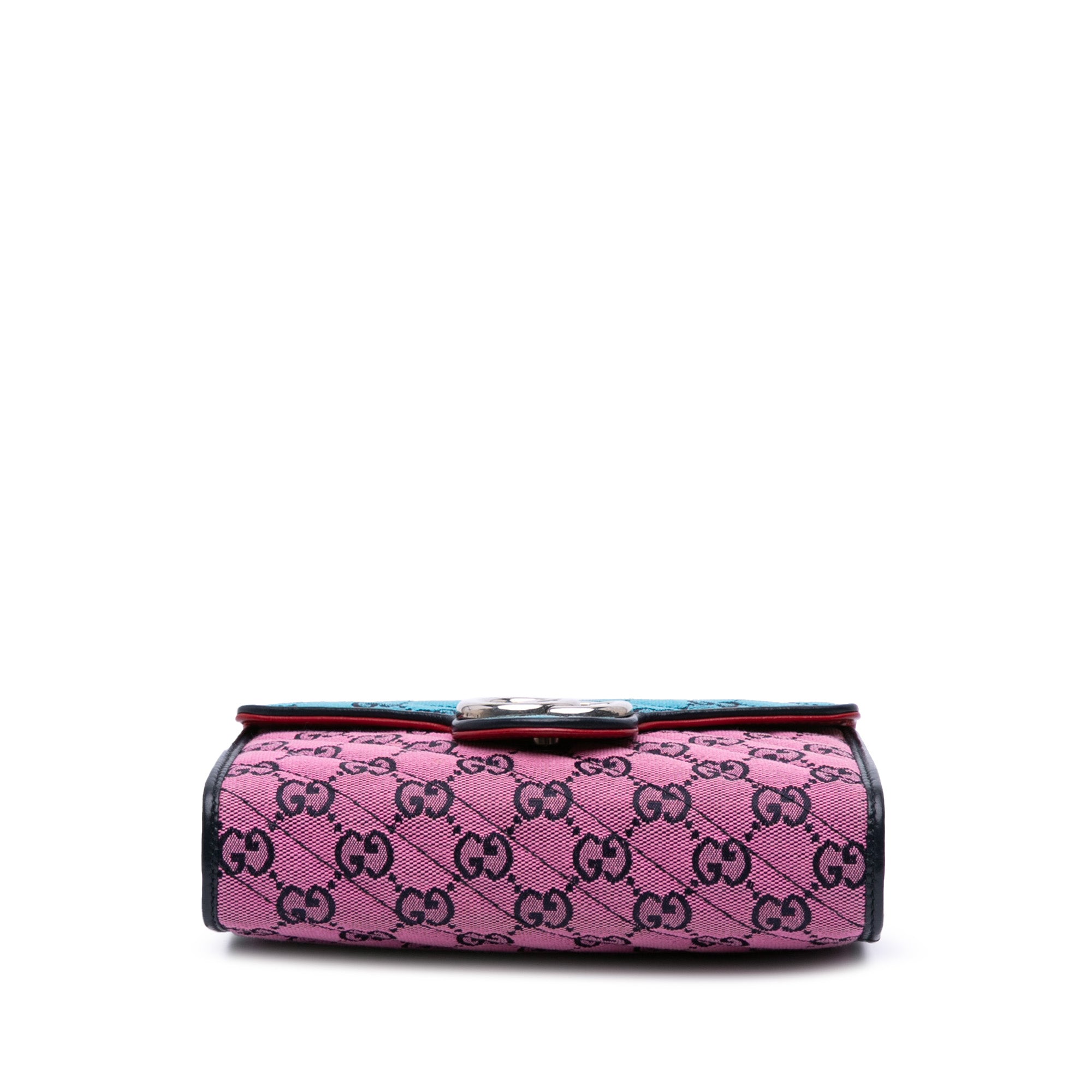GG Marmont Matelasse Diagonal Canvas Chain Wallet